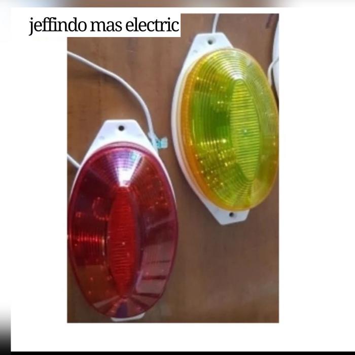 Lampu Menara Blitz Kedip / Strobe Light / Flash Light 220V Red Yellow