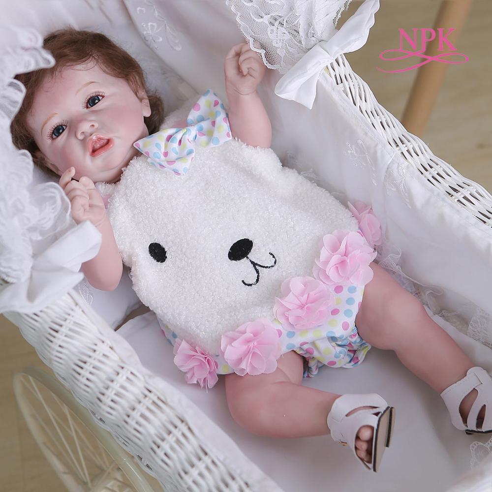 55CM soft full body silicone100% hand-made detailed painting collectibles rebborn baby doll can take