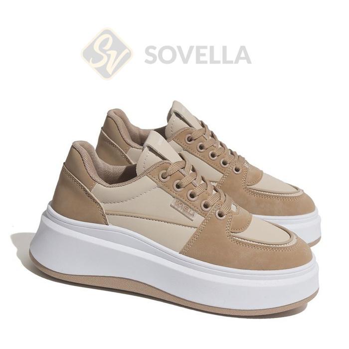 Sovella Leia Sepatu Wanita Sneakers Hitam Putih Karet Casual Shoes
