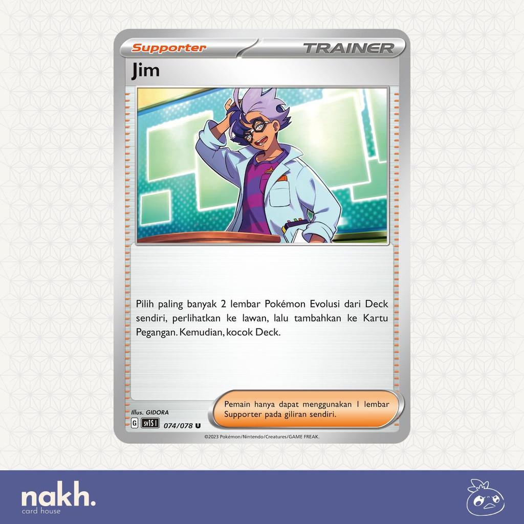 Kartu Pokemon TCG Indonesia Scarlet ex sv1S 074/078 Jim