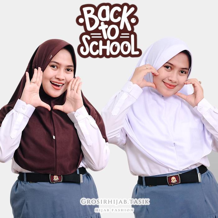 TERLARIS KERUDUNG SEKOLAH UKURAN (M,L,XL) RABBANI INNOVA PITA SERUT ( kw ) TUTUP ANAK TK SD SMP XL (