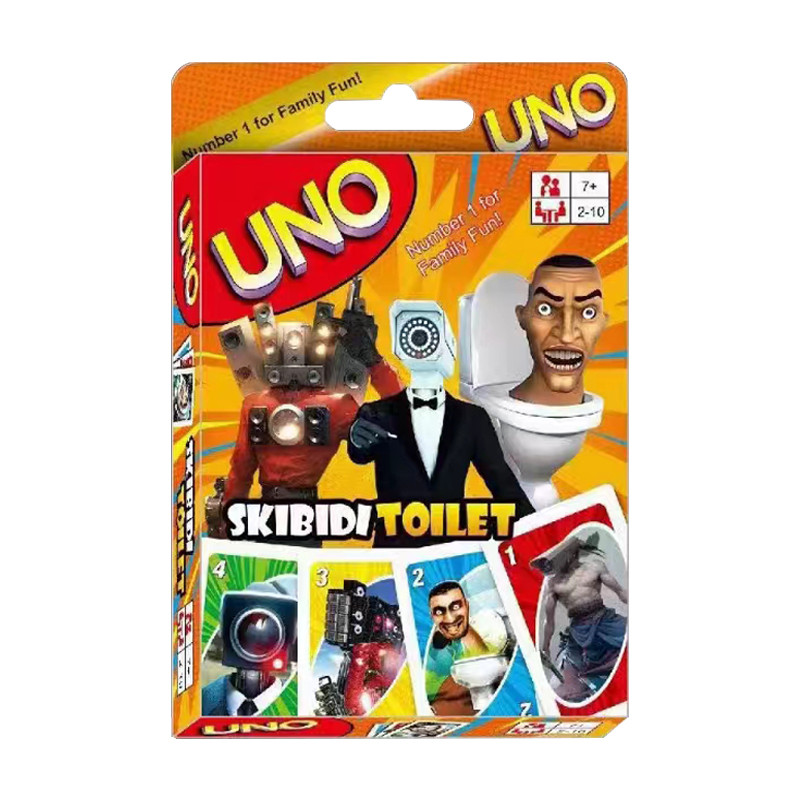 JUAL  Mattel Games UNO SKIBIDI TOILET Card Game for Family Night Featuring Tv Show Themed Graphics a