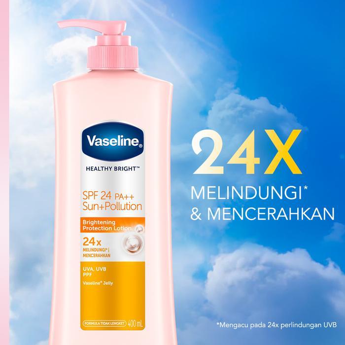 i0cc- [Free Kipas Portable] Vaseline Healthy Bright Spf 24 400Ml Twinpack