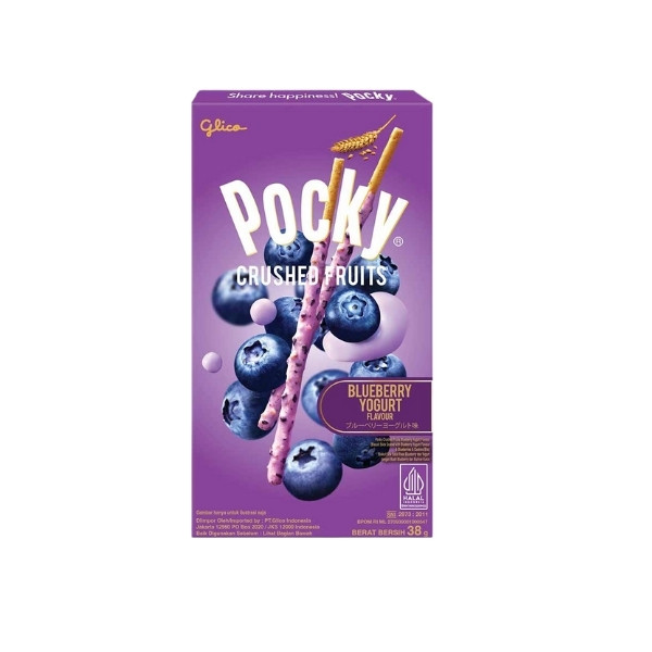 GLICO POCKY CRUSHED BLUEBERRY YOGURT 38 GR