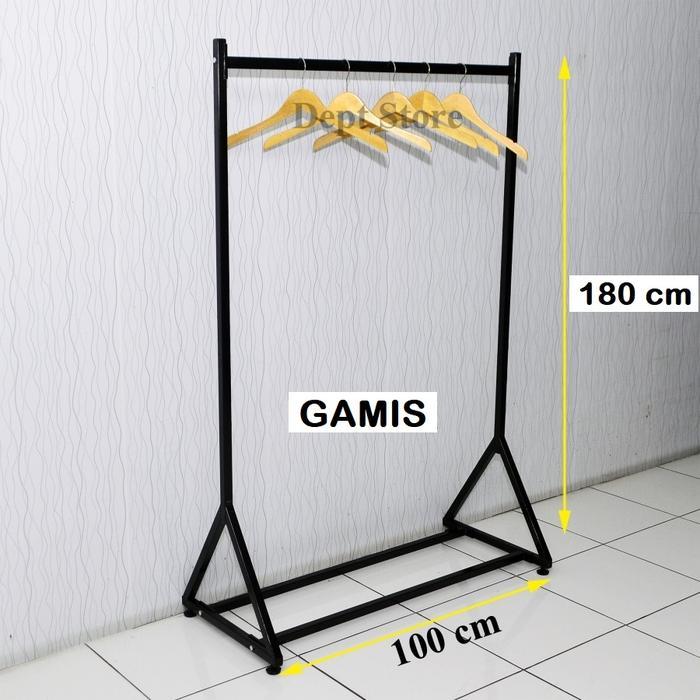 Rak Gamis 180 cm Gantungan Baju Minimalis Gawangan - Gawang Baju Celana Gitar