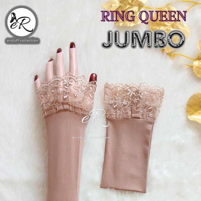 uek4- Jumbo Big Size Handsock Ring Queen / Manset Renda Cincin Senada / Manset Tangan Muslim