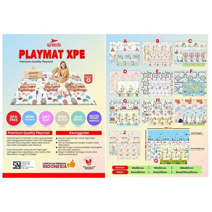 SPEEDS SNI Matras Camping Playmat Bayi Polos Lipat XPE Foldable 027-15