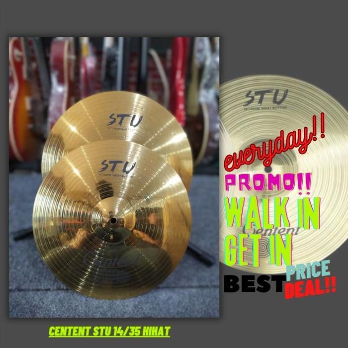 Sepasang Simbal Hi-Hat 14 Inci dari Paduan Kuningan untuk Drum