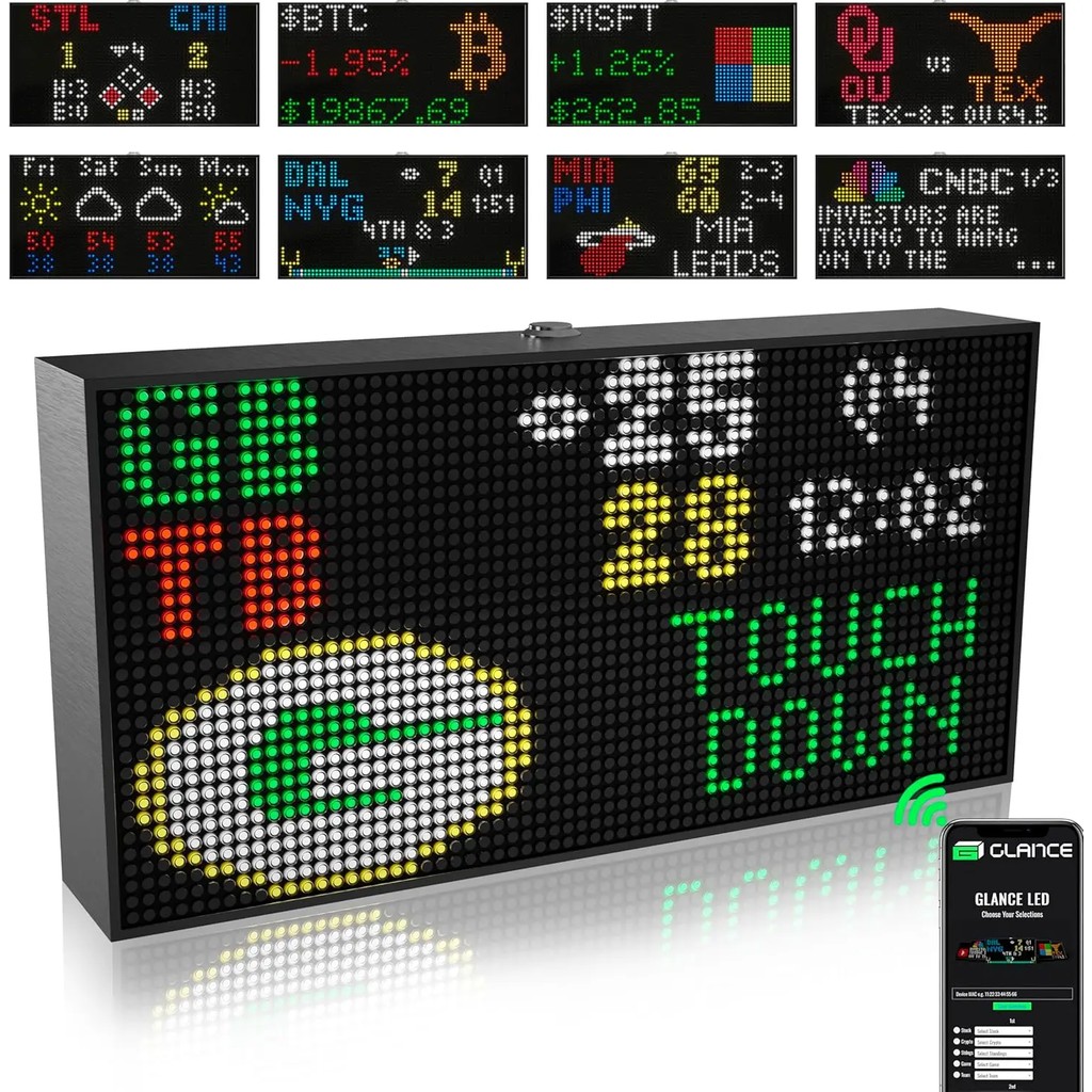 Best Seller LED Ticker -  LED Display Sports Ticker, LED Display for Man Cave, Stock Market Ticker D