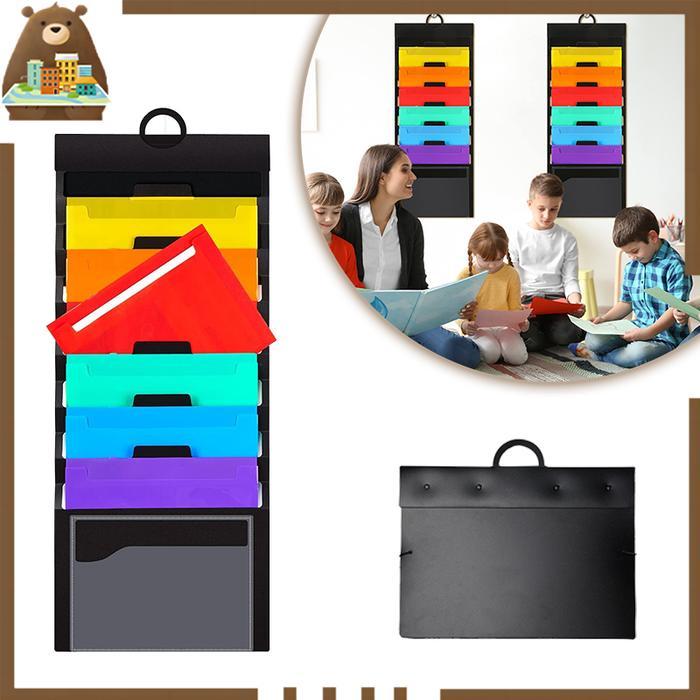 Rak Gantung Serbaguna 6 Slot Rak File Gantung Untuk File A4 Dokumen Untuk Sekolah Kantor Rumah