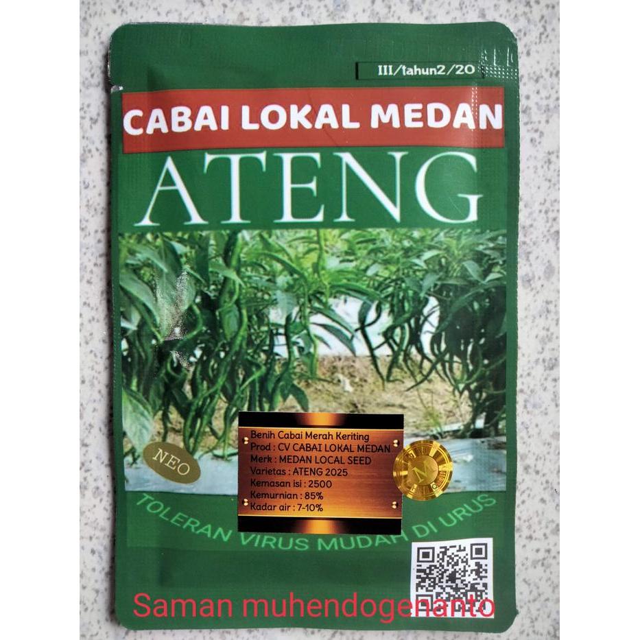 Benih Cabe Merah Keriting ATENG 10 Gram 2500 Biji - Cmk ATENG - Bibit Cabai lokal medan Ateng f1