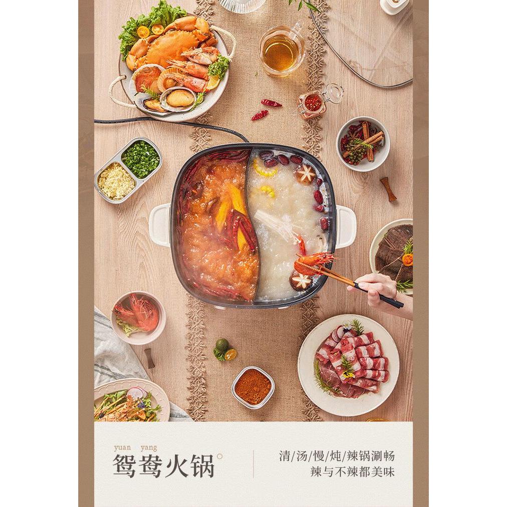 Bear Electric Hotpot Grill Cooker Multifunction Removeable Pan New