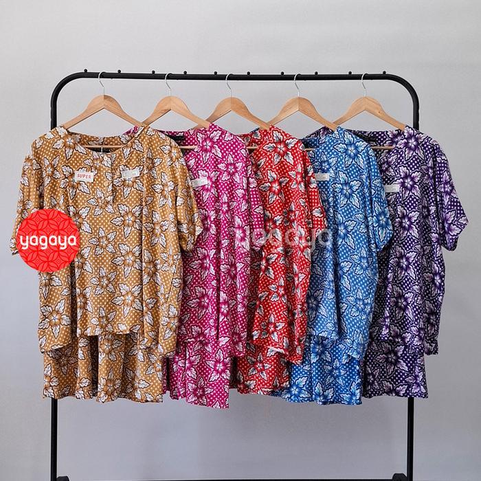 Setelan Kulot Kencana Ungu Jumbo KUI - Baju Tidur Batik Wanita #1