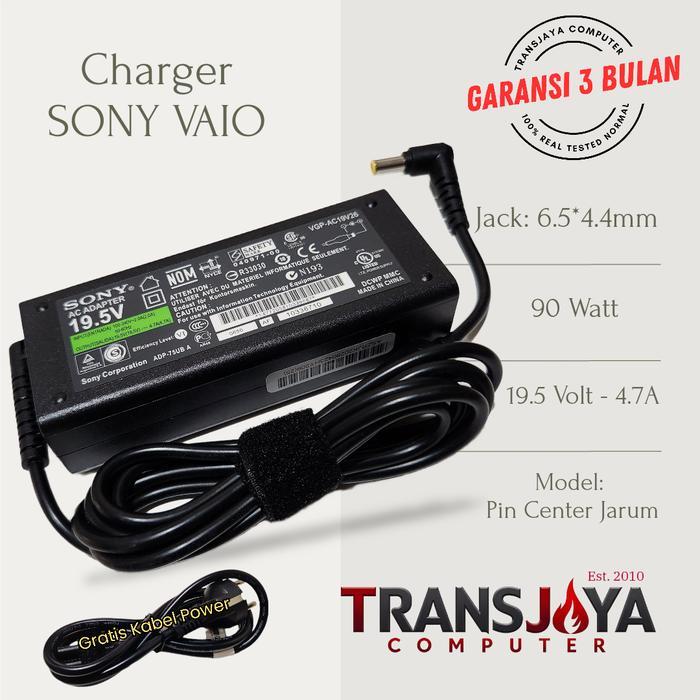 Ada Stok Adaptor Charger Laptop Sony Vaio VPCEA36FG VPCEG25EG VPCEB PCG-71312L 19.5V 4.7A