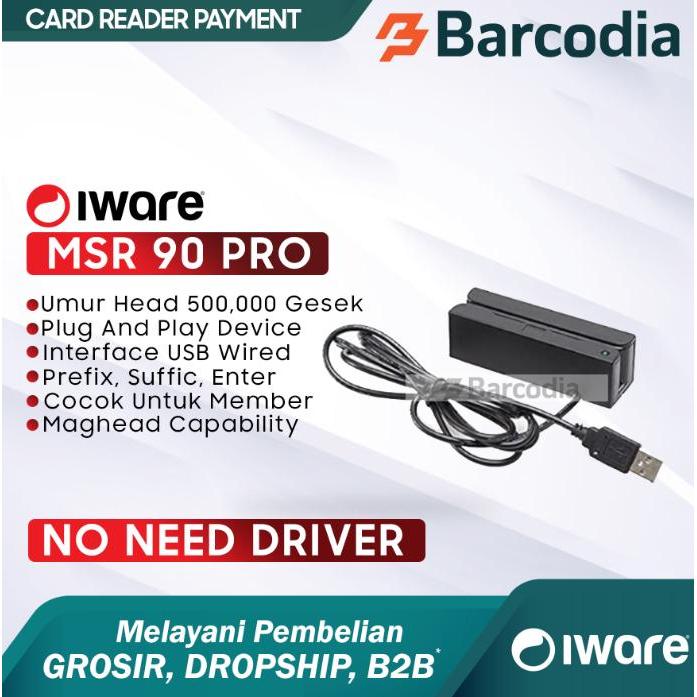 Magnetic Stripe Card Reader -Msr-90 (Strip-Swipe) Usb Terbaru