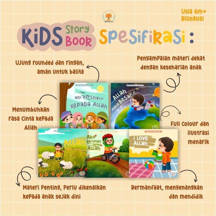 Bilingual Kids Story Book (5 Mini Boardbook) Anak Books