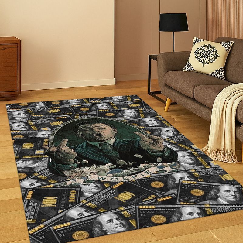 Karpet Karpet 3D Kartun Dolar Euro Uang Kaya Karpet Karpet untuk Kamar Tidur Ruang Tamu Sofa Ruang B