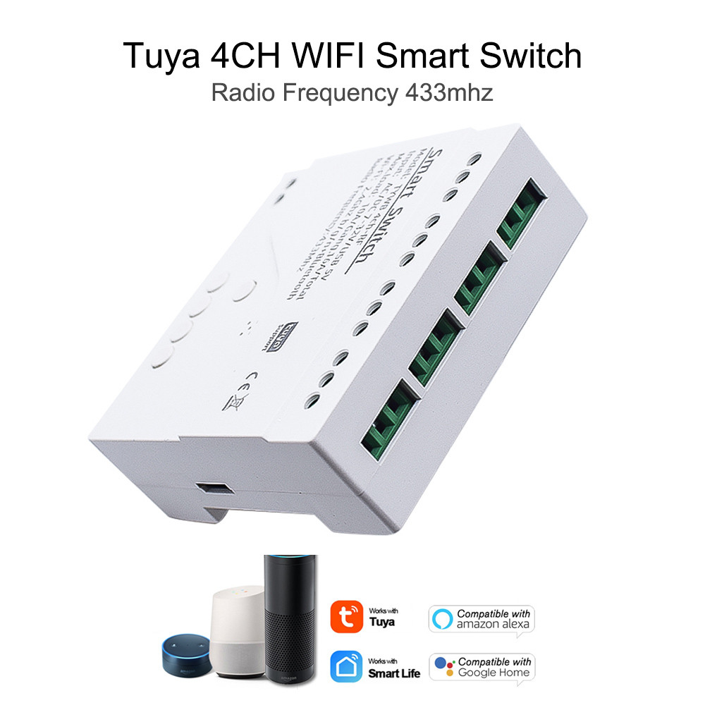 4CH Smart Wifi Switch 4 Gang Smart Home Remote Control Light Switch