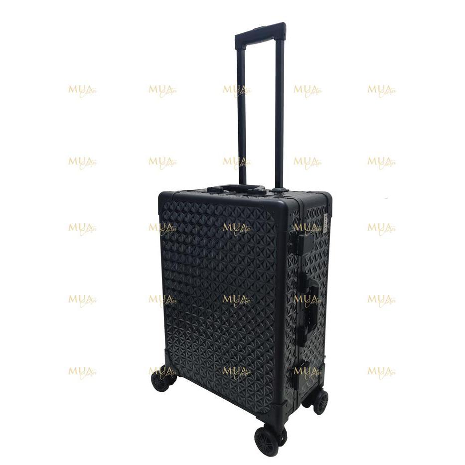 Beauty case / Koper makeup kaca lampu EVELINE L - Black