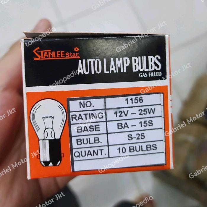 Bulb 1156 Kaki 1 12Volt 25 Watt Stanlee -10Pcs/Dus