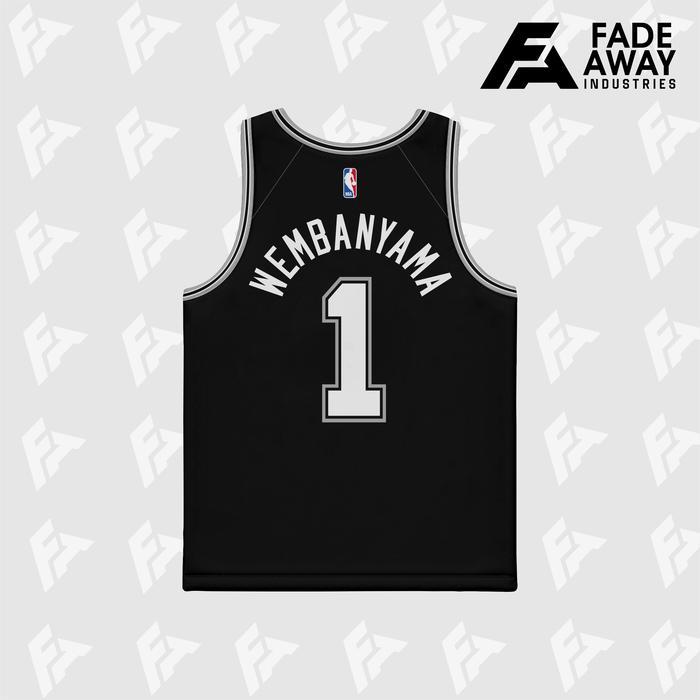 Diskon Jersey Basket Nba Victor Membanyama #1 San Atonio Spurs Hitam Original