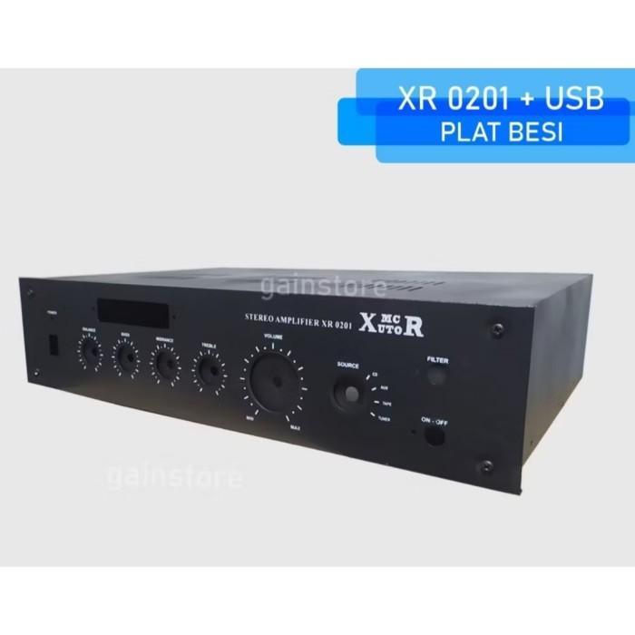 Bok Power Amplifier XR 0201 + USB / Box Ampli XR0201 Bahan Plat Tebal