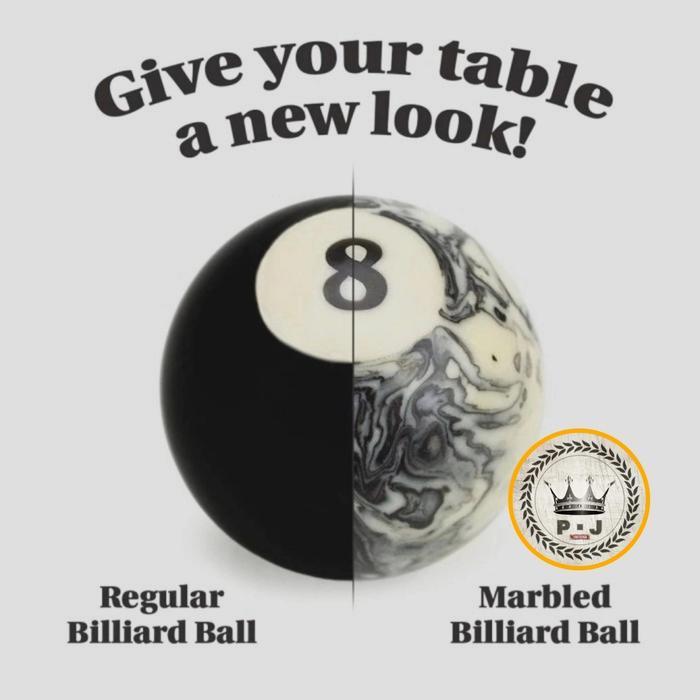 Zabymall- Set Bola Billiard Stylish Marble Pattern Meja 9Ft 7Ft Non Coin