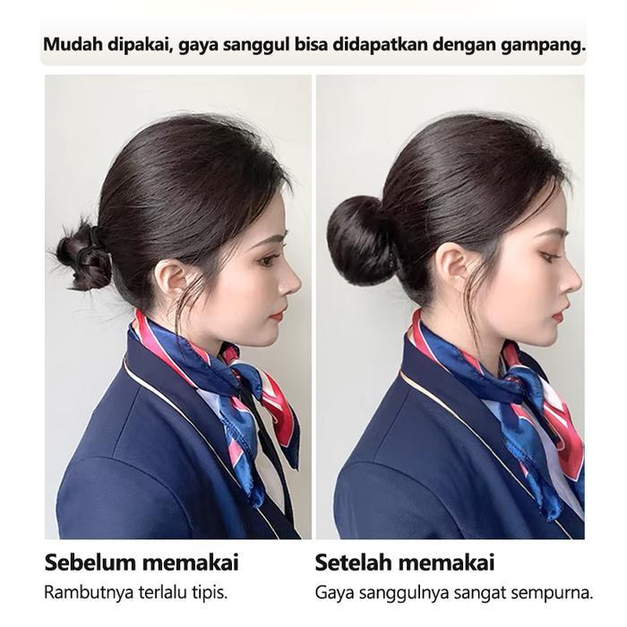 Wig Cepol/Jepit Hair Bun Aksesoris Rambut Wanita Cepol Ala Korea Konde Pesta Kawaii Rambut Palsu