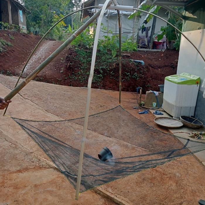 TERLARIS sirib anco ikan full set plus bambu gagang jaring penangkap ikan Pancing Lele Ok