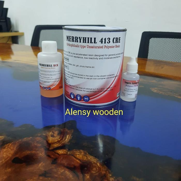 Resin Bening Merryhill 413 Cre Paket Komplit 1 Kg