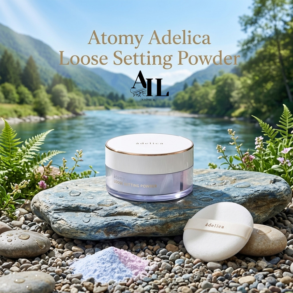 Setting Powder Bedak Tabur 12gr Original Korea - Atomy Adelica, 2 Warna Unik Hasil Riasan Alami