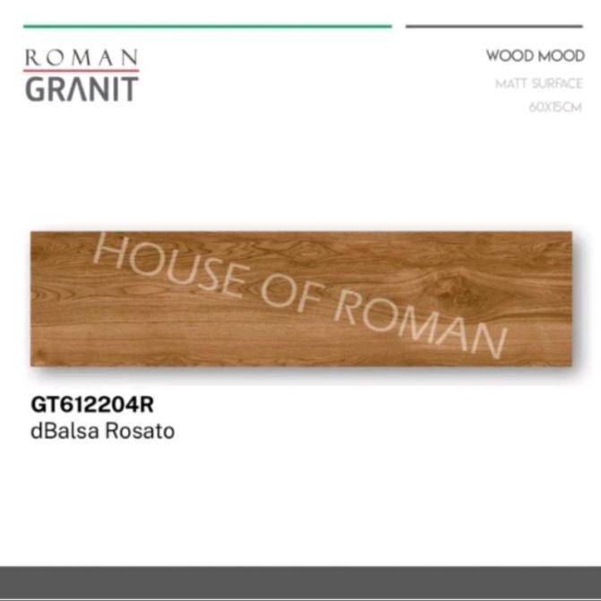 Granit Roman Motif Kayu 15X60Cm/Roman Granit Dbalsa Rosato Gt612204R/Keramik Motif Kayu