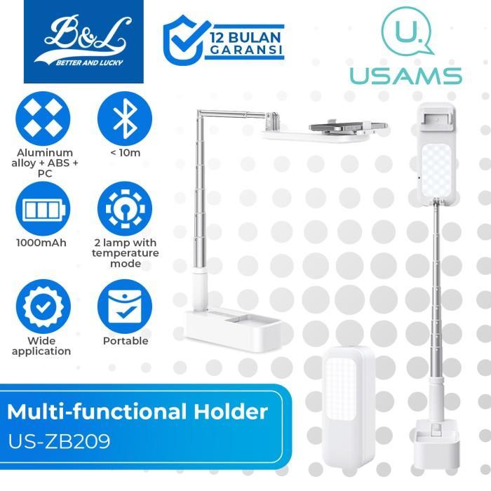 Usams Zb265 Doxg-V10 Stand Phone Holder Wireless For Video Live Stream Folding Rotatable Terlaris