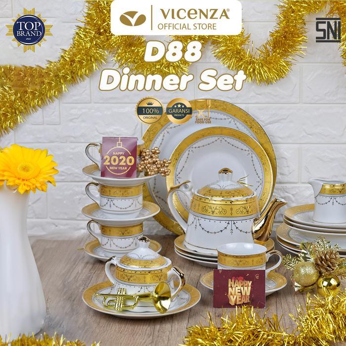 Vicenza Dinner Set Perangkat Makan Piring Gelas D88 Motif