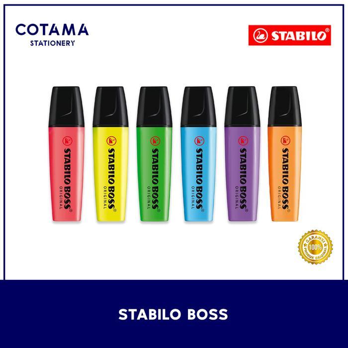 > Stabilo Boss Highlighter Original - Warna Kuning Orange Hijau Merah