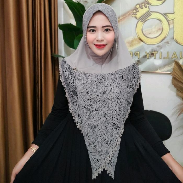 Sedia hijab instan fo Kahiyang brukat mewah