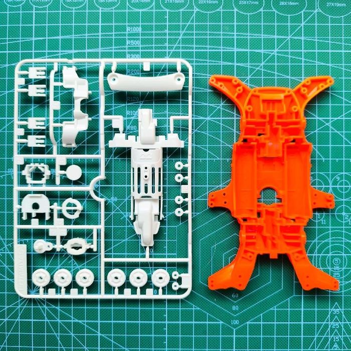 MA Chassis Orange + Gearbox Putih Original loosepack Tamiya