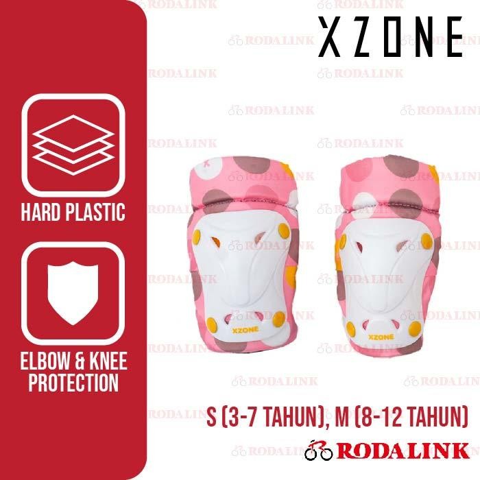 ORIGINAL Xzone Body Protector Pelindung Sepeda Anak Car & Dots Elbow & Knee Set Pelindung Lengan &
