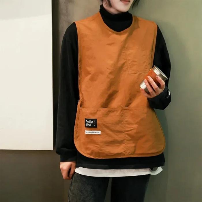 Cpwp Japanese Industrial Coverall Unisex Cobbler Polyester Nylon Vest Apron Celemek Kerja Barista