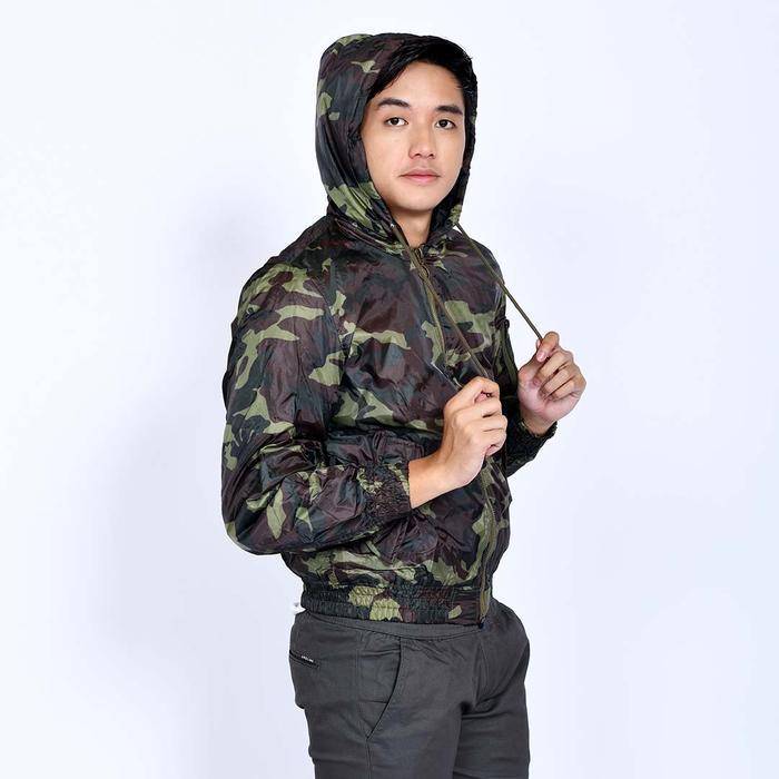 Emoline Bomber Jacket Army - Jaket Bomber Loreng Army Coklat Tua