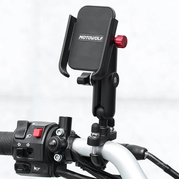 Phone Holder Motowolf V3 - Holder Hp Motowolf Stang Sepeda Motor- Kamera Holder