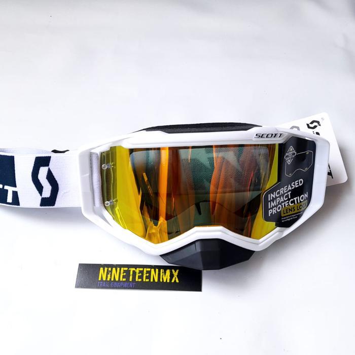 SALE GOGGLE CROSS SCOTT PUTIH LENSA KUNING FULLSET