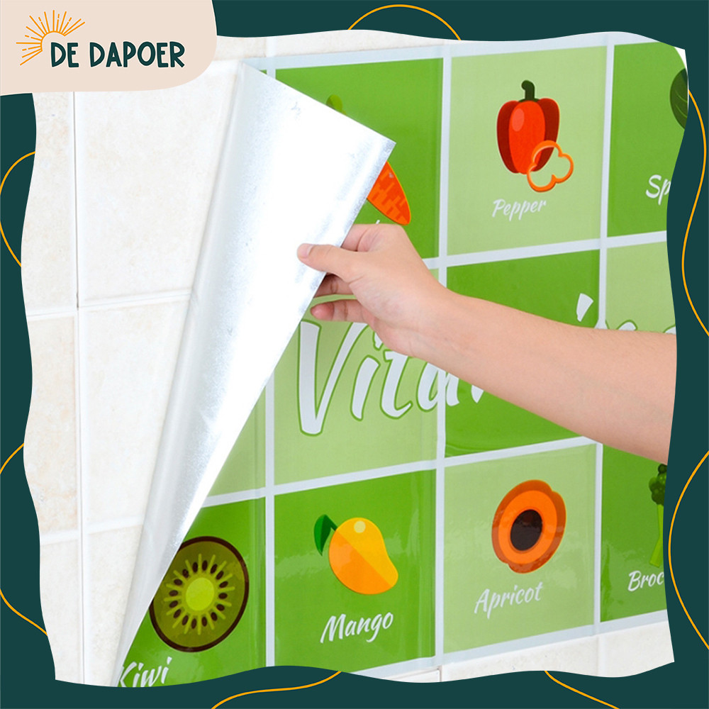 Sticker Dinding Dapur Wallpaper Dinding Pelindung Tembok Dapur Anti Panas & Minyak