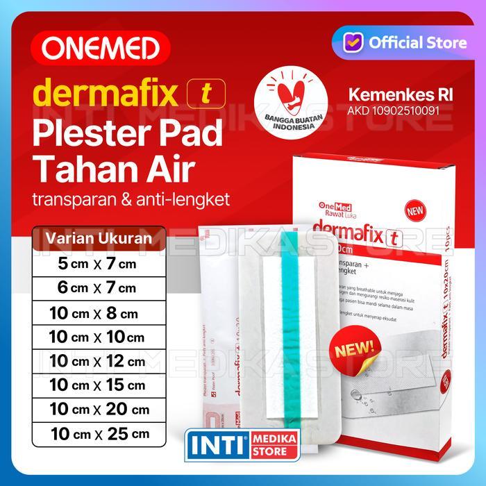 ONEMED - Plester Luka Besar DERMAFIX T Anti Air Plester Transparan dengan Pad Anti Lengket P3K