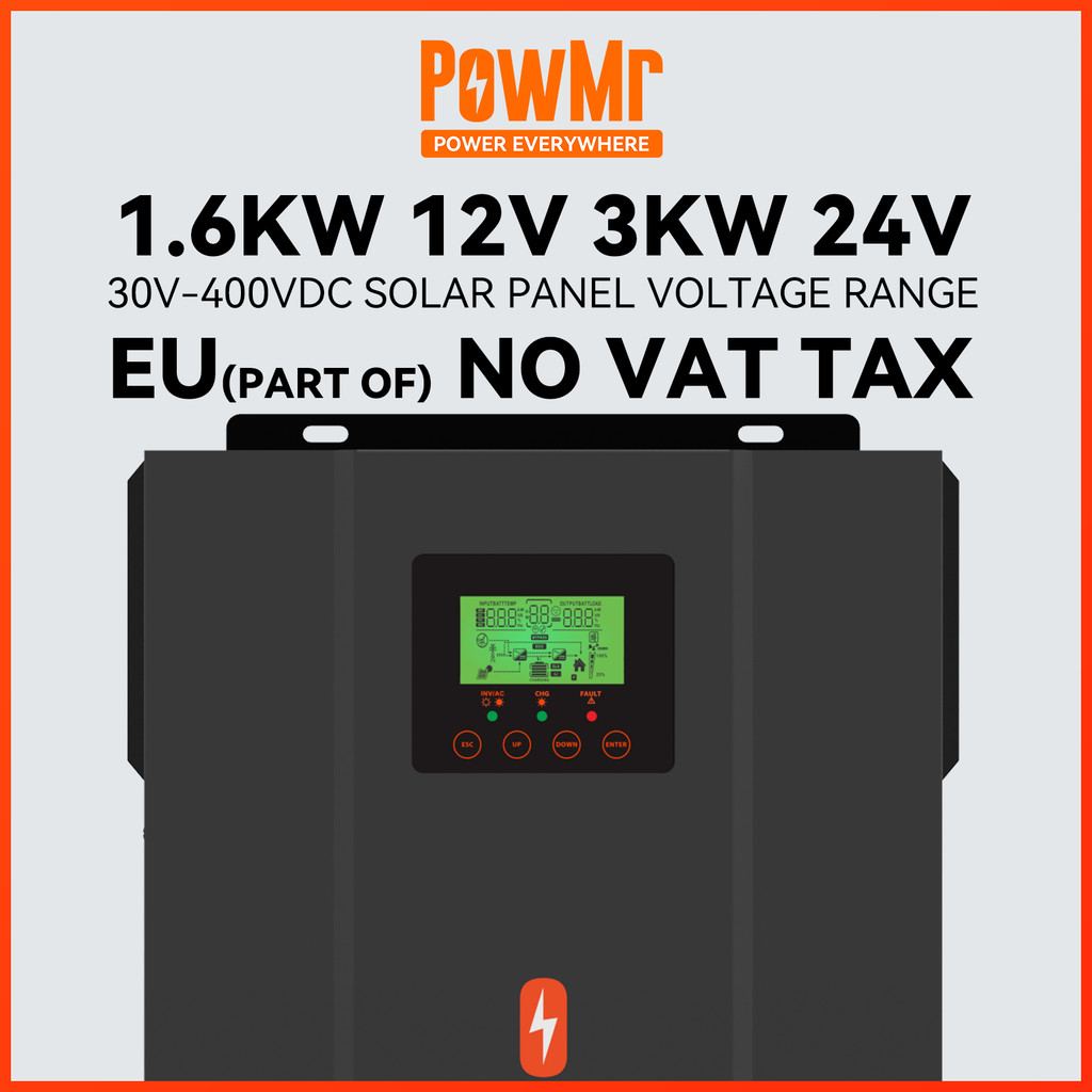 MPPT Hybrid Solar Inverter 3KW 24V 1.6KW 12V 80A Solar Inverter for