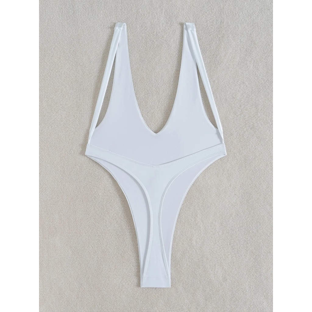 New Sexy Deep V-Neck One Piece Swimsuit Women Swimwear Thong Bathing Suit High Cut Monokini Backless