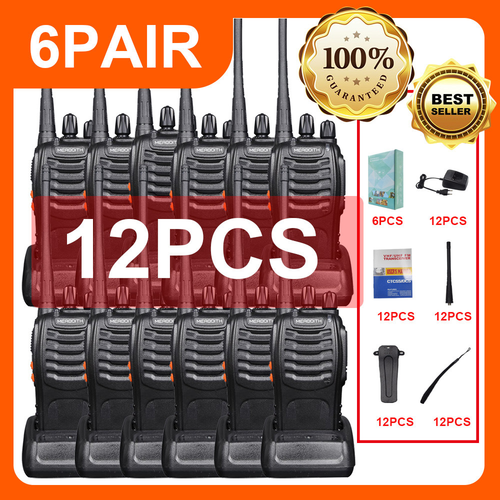 HT Handy Talky MERODITH-888S Radio Komunikasi Uhf Walky Talky 12 units Walkie talkie