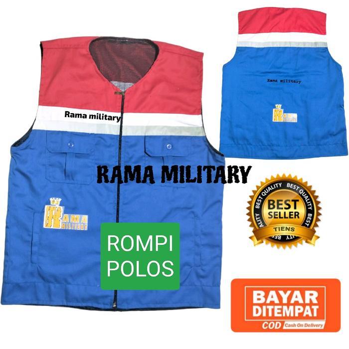 Rompi pertamina rompi costum rompi safety Polos Poliester - Biru polos, S