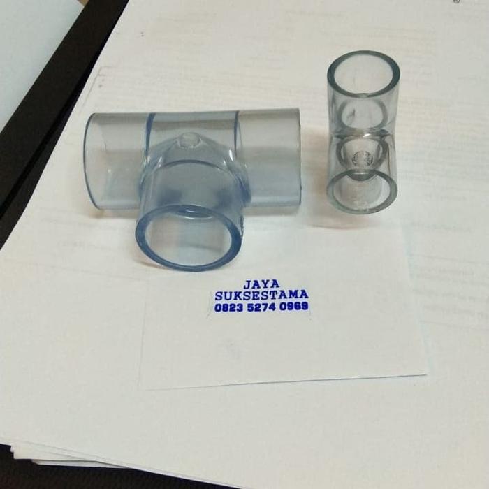 Sock Tee Pvc Bening Transparan 1 1/2" Inch Pvc Clear