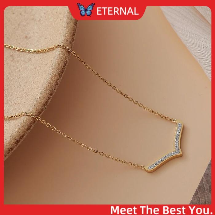 Kalung Titanium Wanita Model Korea Elegan Aksesoris Leher